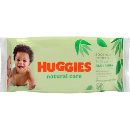 Toallitas Huggies Natural Care Aloe Vera Pack 280 Uds (5x56) – Limpieza Suave e Hidratación Natural