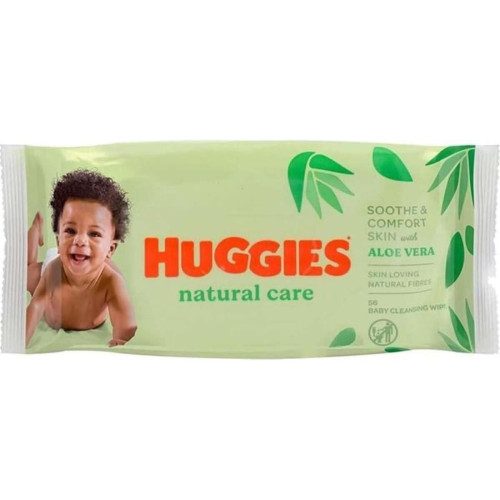 Toallitas Huggies Natural Care Aloe Vera Pack 280 Uds (5x56) – Limpieza Suave e Hidratación Natural