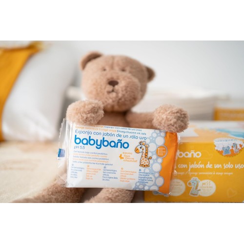 Esponjitas jabonosas bebé Babybaño (25 uds) | Higiene suave, práctica y sin irritaciones