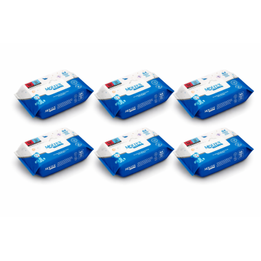 Toallitas Moltex Clásica Pack Ahorro 384 Uds (6x64) – Limpieza Suave y Máximo Ahorro Diario