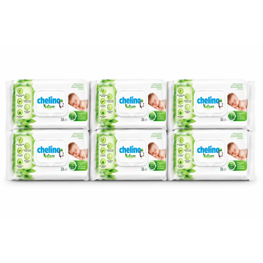 Toallitas Chelino Nature Pack 432 Uds (6x72) – Limpieza Suave con Cuidado Natural