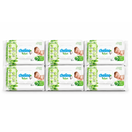 Toallitas Chelino Nature Pack 432 Uds (6x72) – Limpieza Suave con Cuidado Natural