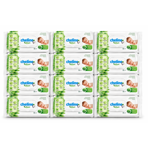 Toallitas Chelino Nature Pack Ahorro 864 Uds (12x72) – Limpieza Suave con Cuidado Natural