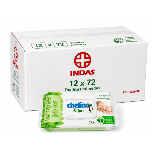 Toallitas Chelino Nature Pack Ahorro 864 Uds (12x72) – Limpieza Suave con Cuidado Natural