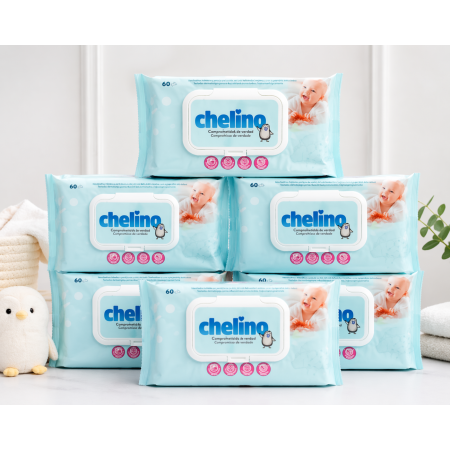 Toallitas Chelino Infantil Pack 360 Uds (6x60) – Limpieza Suave y Económica para el Día a Día