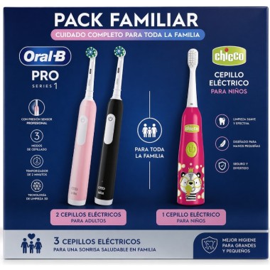 Pack Súper Ahorro Cepillo Eléctrico Oral-B + Chicco Familiar Higiene Bucal Completa