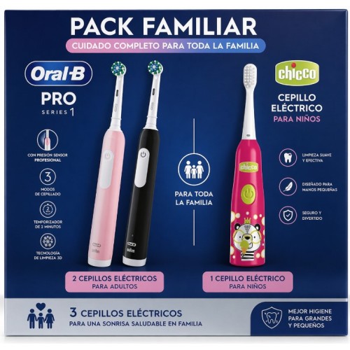 Pack Súper Ahorro Cepillo Eléctrico Oral-B + Chicco Familiar Higiene Bucal Completa