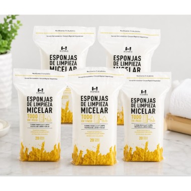 Esponjas Micelares Desmaquillantes 5X 20 uds Limpieza Facial PH 5.5