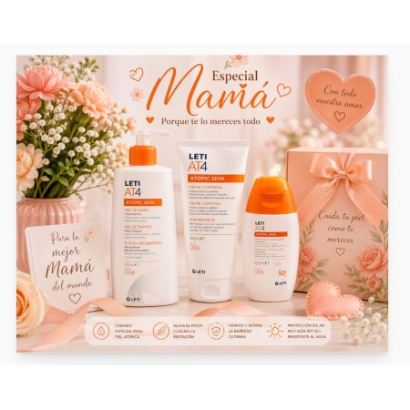 Pack Super Ahorro Especial Mamá Leti AT4 | Cuidado Completo Piel Atópica, Hidratación y Protección SPF50+