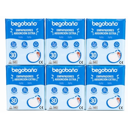 Empapadores Absorción Extra Begobaño Pack 6 x 30 Unidades (180 uds) | 60x90 cm