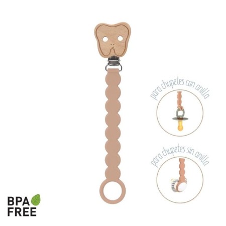 Porta Chupete Silicona Tiny Maple LÄSSIG – Seguro, Flexible y Siempre a Mano