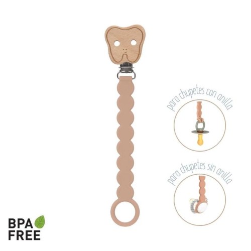 Porta Chupete Silicona Tiny Maple LÄSSIG – Seguro, Flexible y Siempre a Mano