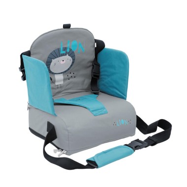 Asiento Elevador Lion Plegable Olmitos para Bebé | Silla Portátil con Arnés y Bolsillo