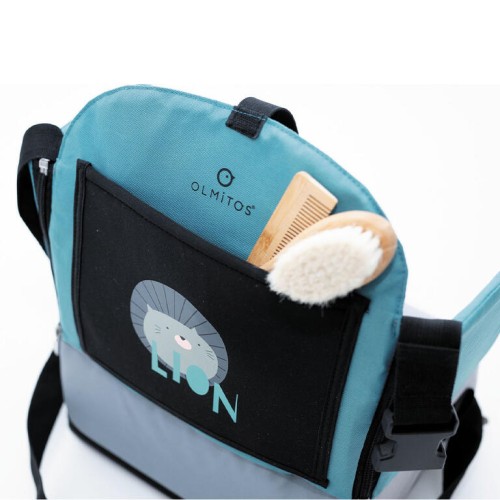 Asiento Elevador Lion Plegable Olmitos para Bebé | Silla Portátil con Arnés y Bolsillo