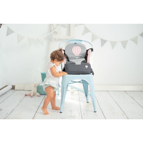 Asiento Elevador Fly Plegable Olmitos para Bebé | Silla Portátil con Arnés y Bolsillo