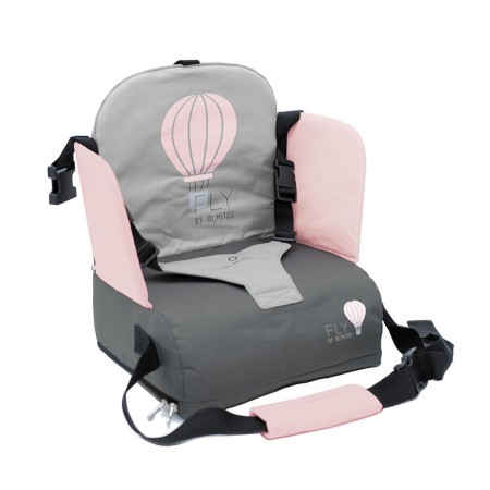 Asiento Elevador Fly Plegable Olmitos para Bebé | Silla Portátil con Arnés y Bolsillo