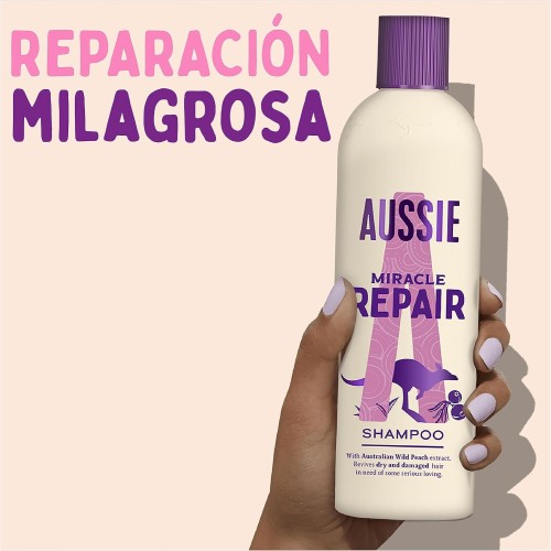 Aussie Repair Miracle Champú 300 ml | Reparación Intensiva para Cabello Dañado