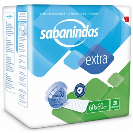 Sabanindas Protector Extra 60x60 Indas 20 unidades | Empapadores alta absorción