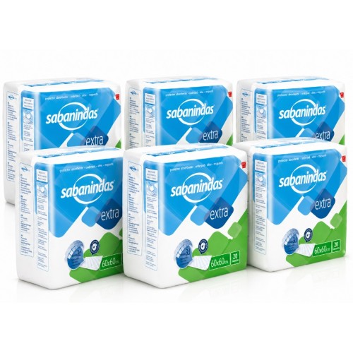 Sabanindas Protector Extra 60x60 Indas pack ahorro 6x20 | Empapadores alta absorción