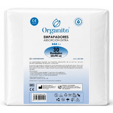 Empapadores Desechables 60x90 cm Organite (30 uds) – Alta Absorción y Protección Impermeable