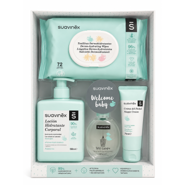 Canastilla Cosmética Infantil blanca Suavinex – Set Completo Higiene y Cuidado del Bebé