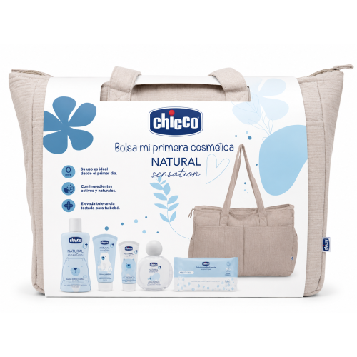 Chicco Natural Sensation Set Bebé con Bolsa Beige | Higiene e Hidratación Recién Nacido