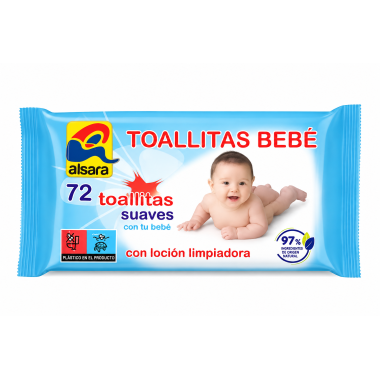 Toallitas Bebé Alsara 72 uds | Suavidad y limpieza diaria para tu bebé