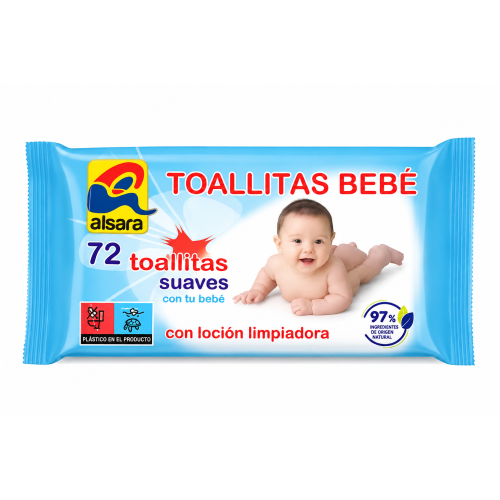 Toallitas Bebé Alsara 72 uds | Suavidad y limpieza diaria para tu bebé