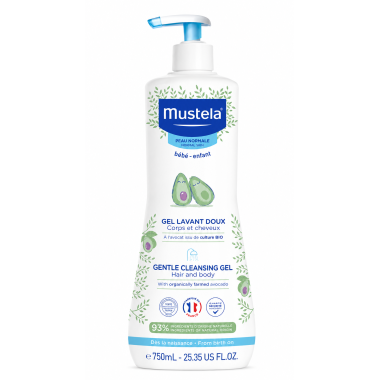 Gel de Baño Mustela 750 ml | Limpieza suave cuerpo y cabello desde el nacimiento