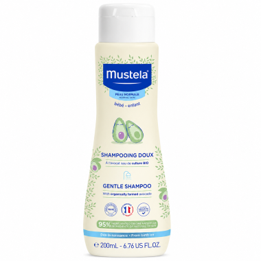 Champú Suave Mustela 200 ml | Limpieza delicada y cuidado diario para el cabello del bebé