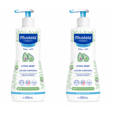 Pack Duplo Loción Corporal Mustela Hydra Bebé 2 x 500 ml | Hidratación suave desde el nacimiento