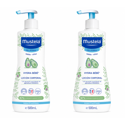 Pack Duplo Loción Corporal Mustela Hydra Bebé 2 x 500 ml | Hidratación suave desde el nacimiento