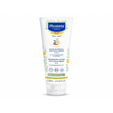 Leche Nutritiva Mustela Cold Cream 200 ml | Hidratación intensa para piel seca del bebé