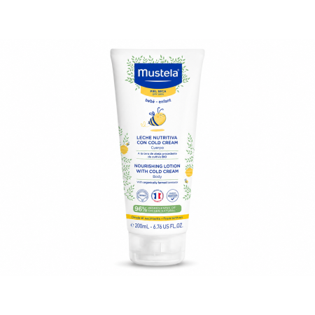 Leche Nutritiva Mustela Cold Cream 200 ml | Hidratación intensa para piel seca del bebé