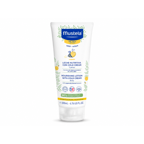 Leche Nutritiva Mustela Cold Cream 200 ml | Hidratación intensa para piel seca del bebé