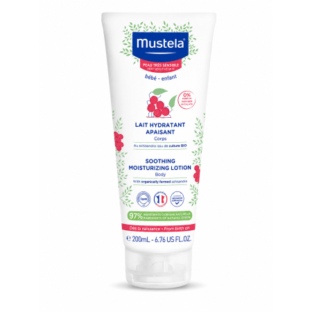 Leche Hidratante Calmante Mustela 200 ml | Hidratación y alivio para piel muy sensible del bebé