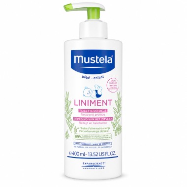 Linimento Mustela 400 ml | Limpieza y protección suave para el cambio del bebé
