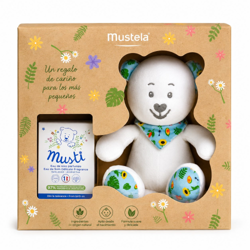 Cofre Mustela Musti Perfume + Osito | El regalo perfecto para dar la bienvenida al bebé con ternura y delicadeza