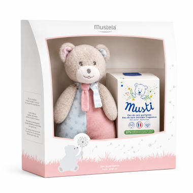 Cofre Mustela Musti Perfume + Osito | El regalo perfecto para dar la bienvenida al bebé con ternura y delicadeza