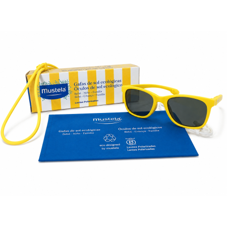 Gafas de Sol Mustela Polarizadas Ecológicas 3-5 Años | Con cordón de sujeción, funda y pañito de limpieza