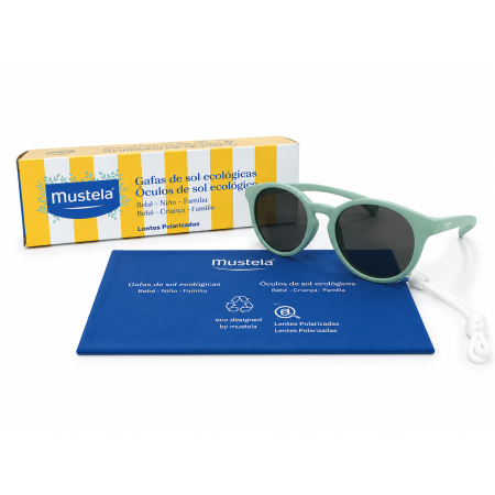 Gafas de Sol Mustela Polarizadas Ecológicas 6-10 Años | Con cordón de sujeción, funda y pañito de limpieza