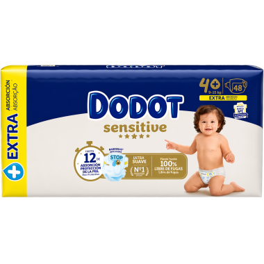 Dodot Sensitive Talla 4+ Extra Absorción | Hasta 12h de protección y máxima suavidad para tu bebé