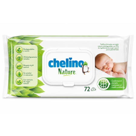 Toallitas Chelino Nature 72 Unidades | Suavidad, frescura y cuidado natural