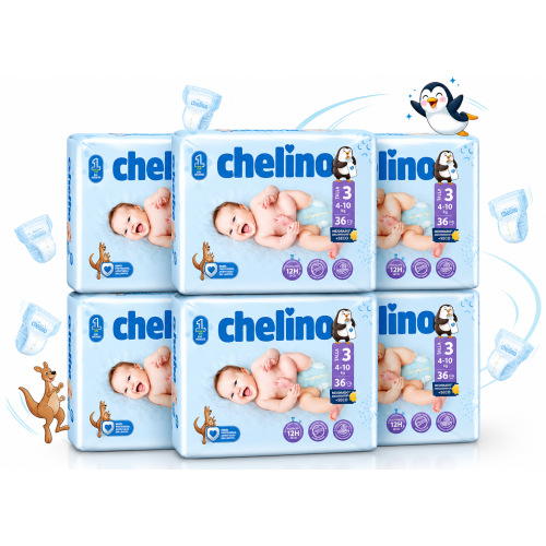 Pack Ahorro Chelino Talla 3 (4-10 kg) | Protección, suavidad y hasta 12h seco para tu bebé