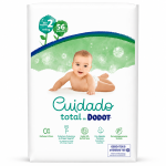 Dodot Cuidado Total Talla 2 56 Pañales | Suavidad y Protección para la Delicada Piel del Bebé