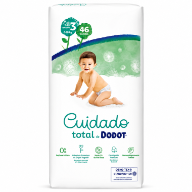 Dodot Cuidado Total Talla 3 46 Pañales | Protección Suave y Máxima Comodidad para tu Bebé