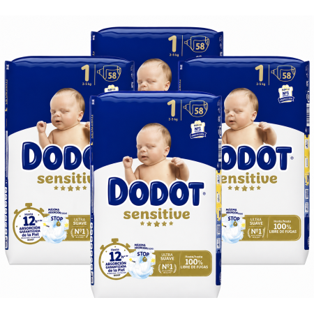 Dodot Sensitive Talla 1 – Nº1 en ventas y máxima protección para recién nacidos