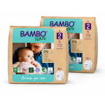 Pack Ahorro Bambo Nature Talla 2 Ecológicos 60 Pañales (2x30) | Protección Natural y Suavidad Premium para tu Bebé