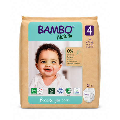 Bambo Nature Talla 4 Ecológicos (7-12 kg) Pack Ahorro 48 Pañales (2x24) – Cuidado Natural Premium y Libertad de Movimiento