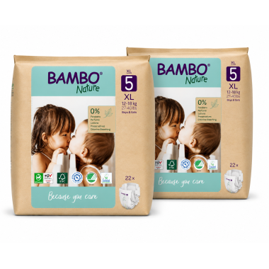 Pack Ahorro Bambo Nature Talla 5 Ecológicos 44 Pañales (2x22) | Protección Natural y Máxima Comodidad